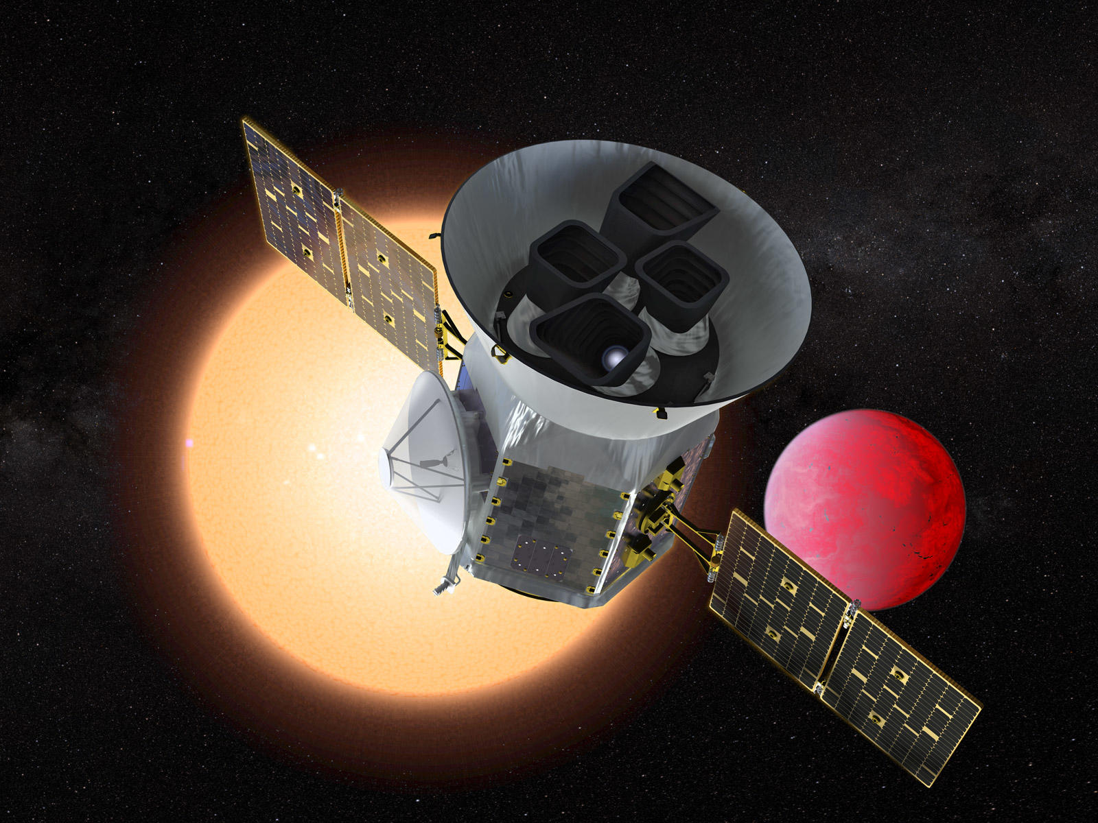An artist’s illustration of the Transiting Exoplanet Survey Satellite.Credits: NASA's Goddard Space Flight Center