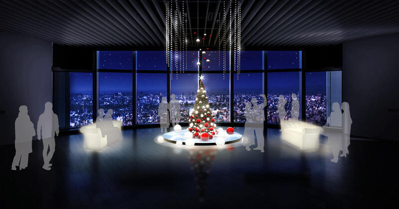 Enjoy the Fusion of Night Views and a Christmas Tree Unique to Tokyo City View