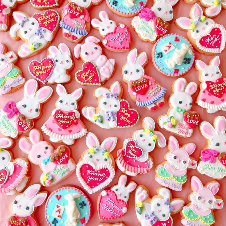 micarina Valentine Bunny Cookies with Icing